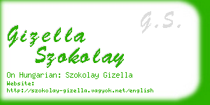 gizella szokolay business card